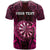 Personalised New Zealand Darts T Shirt Pink Dart Board Maori Pattern