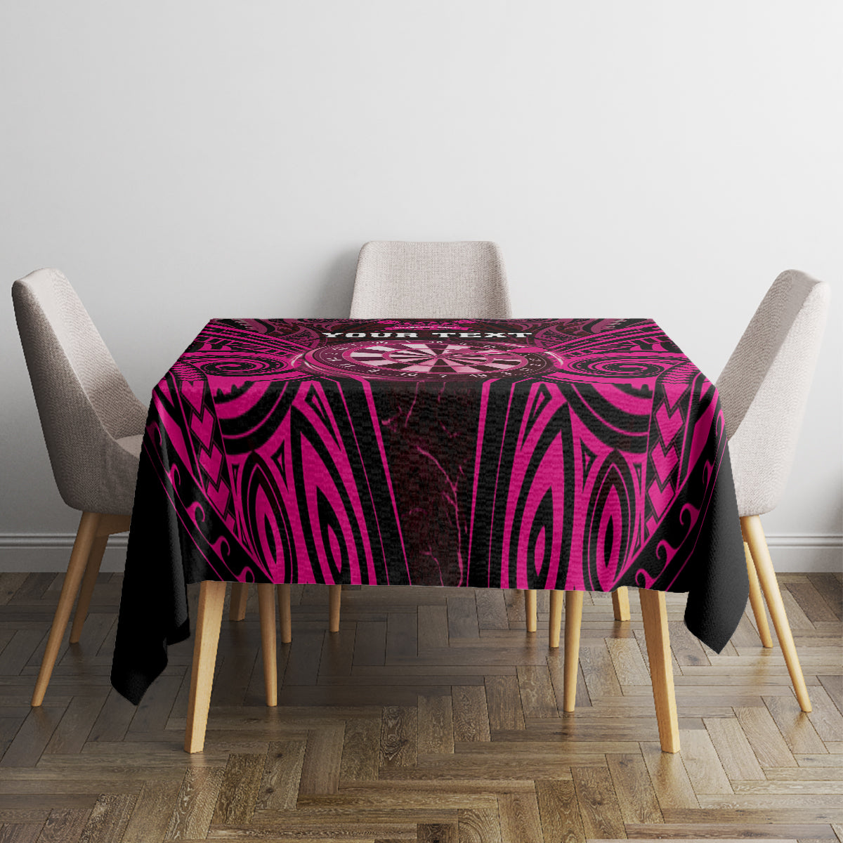 Personalised New Zealand Darts Tablecloth Pink Dart Board Maori Pattern LT05 - Polynesian Pride