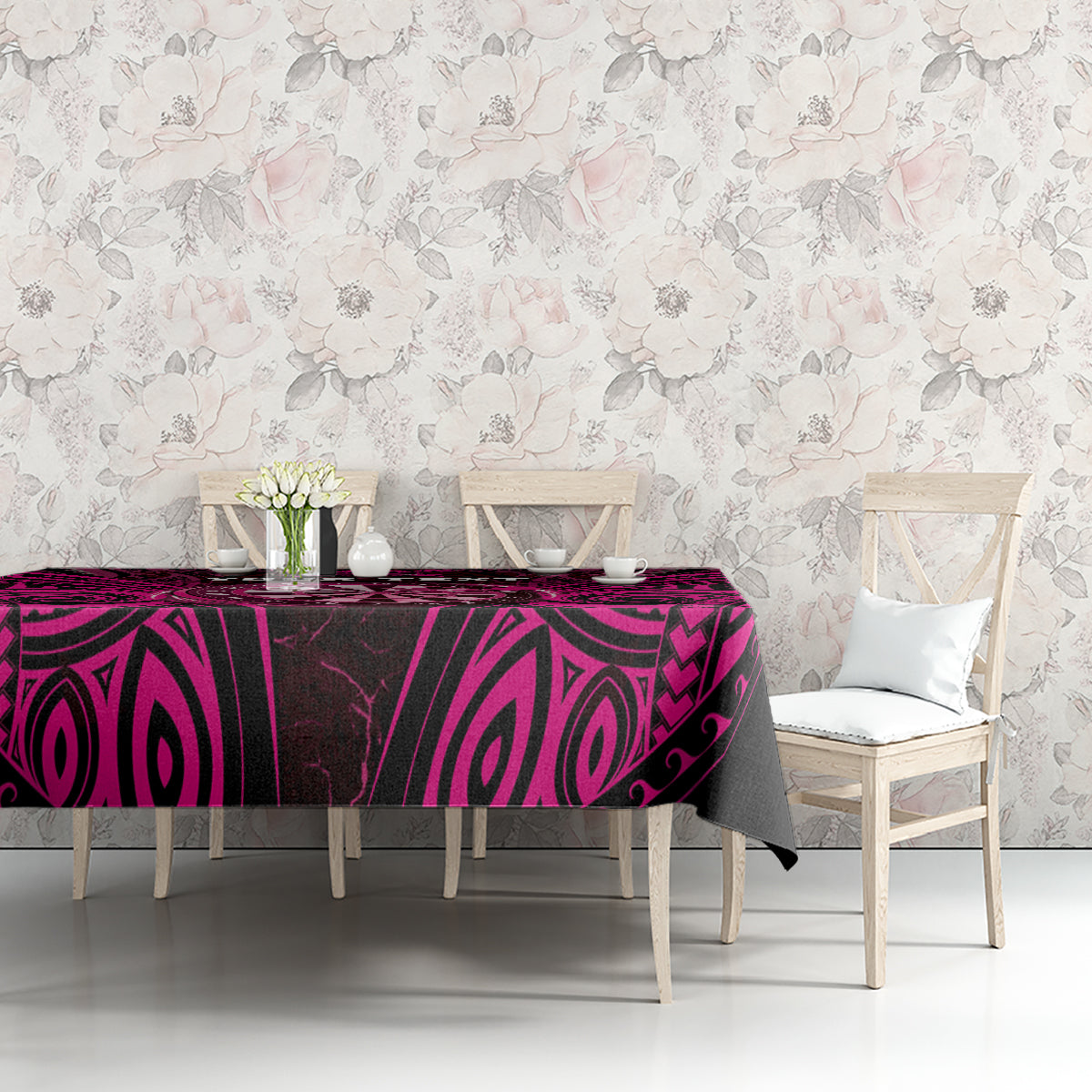Personalised New Zealand Darts Tablecloth Pink Dart Board Maori Pattern LT05 - Polynesian Pride