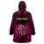 Personalised New Zealand Darts Wearable Blanket Hoodie Pink Dart Board Maori Pattern