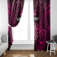 Personalised New Zealand Darts Window Curtain Pink Dart Board Maori Pattern LT05 - Polynesian Pride