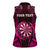 Personalised New Zealand Darts Women Sleeveless Polo Shirt Pink Dart Board Maori Pattern