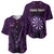 Personalised New Zealand Darts Baseball Jersey Purple Dart Board Maori Pattern