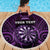 Personalised New Zealand Darts Beach Blanket Purple Dart Board Maori Pattern