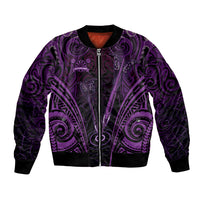 Personalised New Zealand Darts Bomber Jacket Purple Dart Board Maori Pattern LT05 Unisex Purple - Polynesian Pride