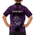 Personalised New Zealand Darts Family Matching Short Sleeve Bodycon Dress and Hawaiian Shirt Purple Dart Board Maori Pattern