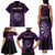 Personalised New Zealand Darts Family Matching Tank Maxi Dress and Hawaiian Shirt Purple Dart Board Maori Pattern