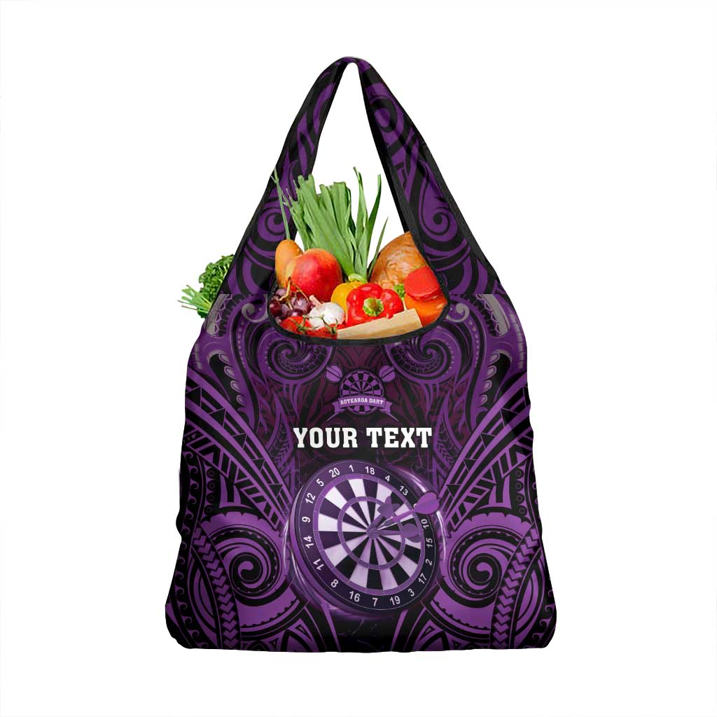 New Zealand Darts Personalised Grocery Bag Purple Dart Board Maori Pattern LT05 1-pack One Size Purple - Polynesian Pride