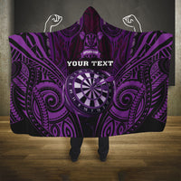 Personalised New Zealand Darts Hooded Blanket Purple Dart Board Maori Pattern LT05 One Size Purple - Polynesian Pride