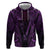 Personalised New Zealand Darts Hoodie Purple Dart Board Maori Pattern