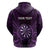 Personalised New Zealand Darts Hoodie Purple Dart Board Maori Pattern