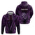 Personalised New Zealand Darts Hoodie Purple Dart Board Maori Pattern