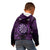 Personalised New Zealand Darts Kid Hoodie Purple Dart Board Maori Pattern