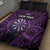 Personalised New Zealand Darts Quilt Bed Set Purple Dart Board Maori Pattern