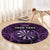 Personalised New Zealand Darts Round Carpet Purple Dart Board Maori Pattern