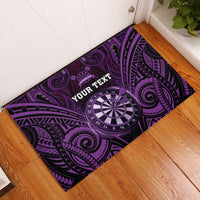 Personalised New Zealand Darts Rubber Doormat Purple Dart Board Maori Pattern LT05 Purple - Polynesian Pride
