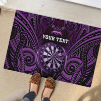 Personalised New Zealand Darts Rubber Doormat Purple Dart Board Maori Pattern LT05 - Polynesian Pride