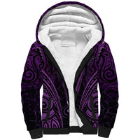 Personalised New Zealand Darts Sherpa Hoodie Purple Dart Board Maori Pattern LT05 Unisex Purple - Polynesian Pride