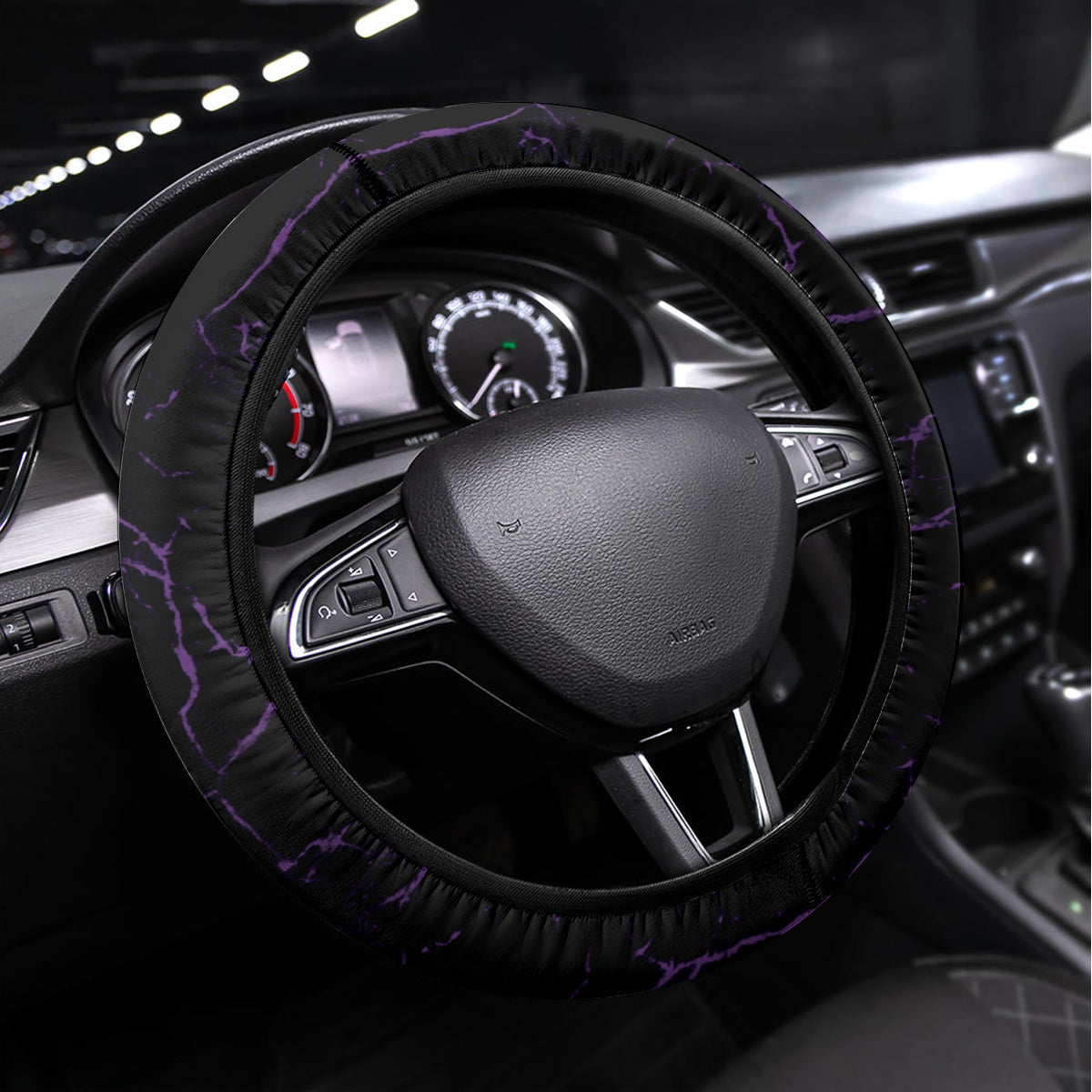 Personalised New Zealand Darts Steering Wheel Cover Purple Dart Board Maori Pattern LT05 Universal Fit Purple - Polynesian Pride