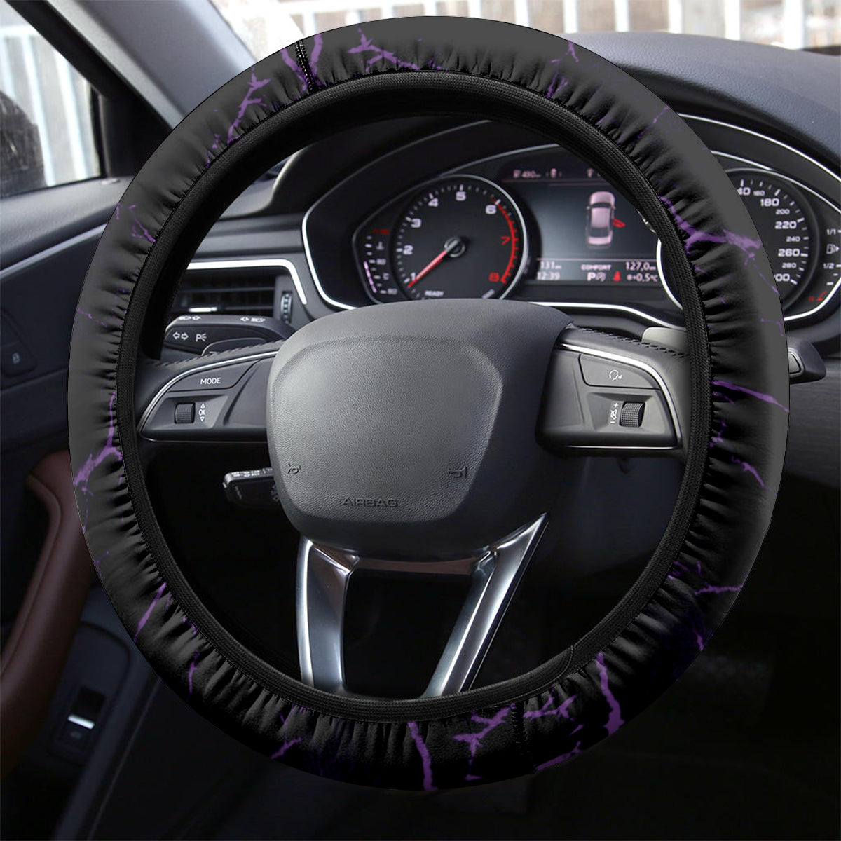 Personalised New Zealand Darts Steering Wheel Cover Purple Dart Board Maori Pattern LT05 - Polynesian Pride