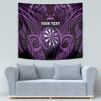 Personalised New Zealand Darts Tapestry Purple Dart Board Maori Pattern LT05 - Polynesian Pride