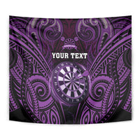 Personalised New Zealand Darts Tapestry Purple Dart Board Maori Pattern LT05 - Polynesian Pride