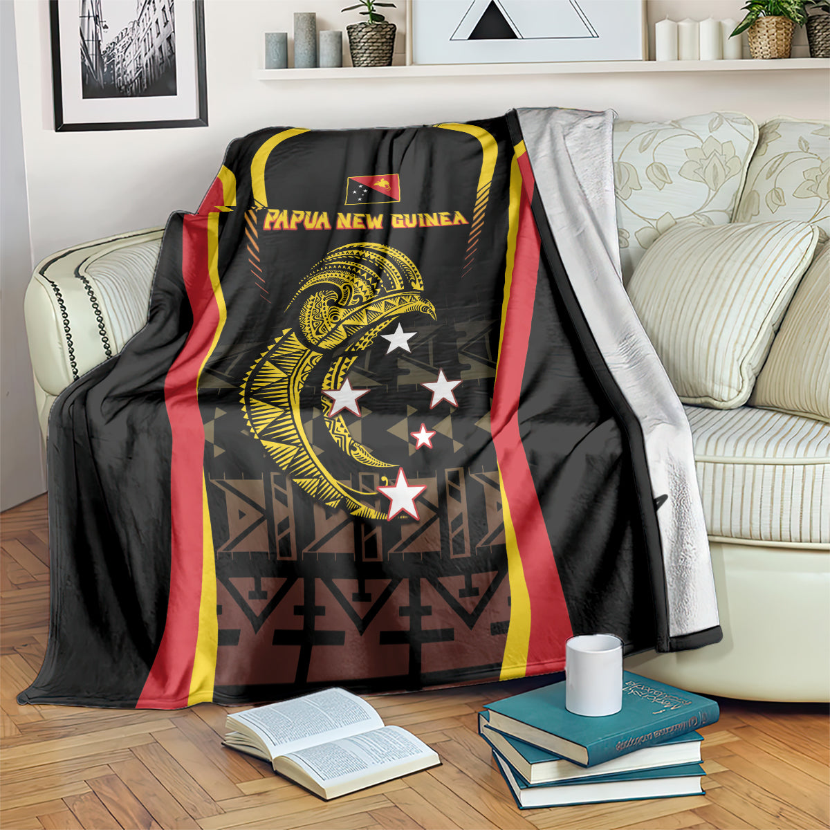 Papua New Guinea Cricket Blanket 2024 World Cup LT05 Black - Polynesian Pride