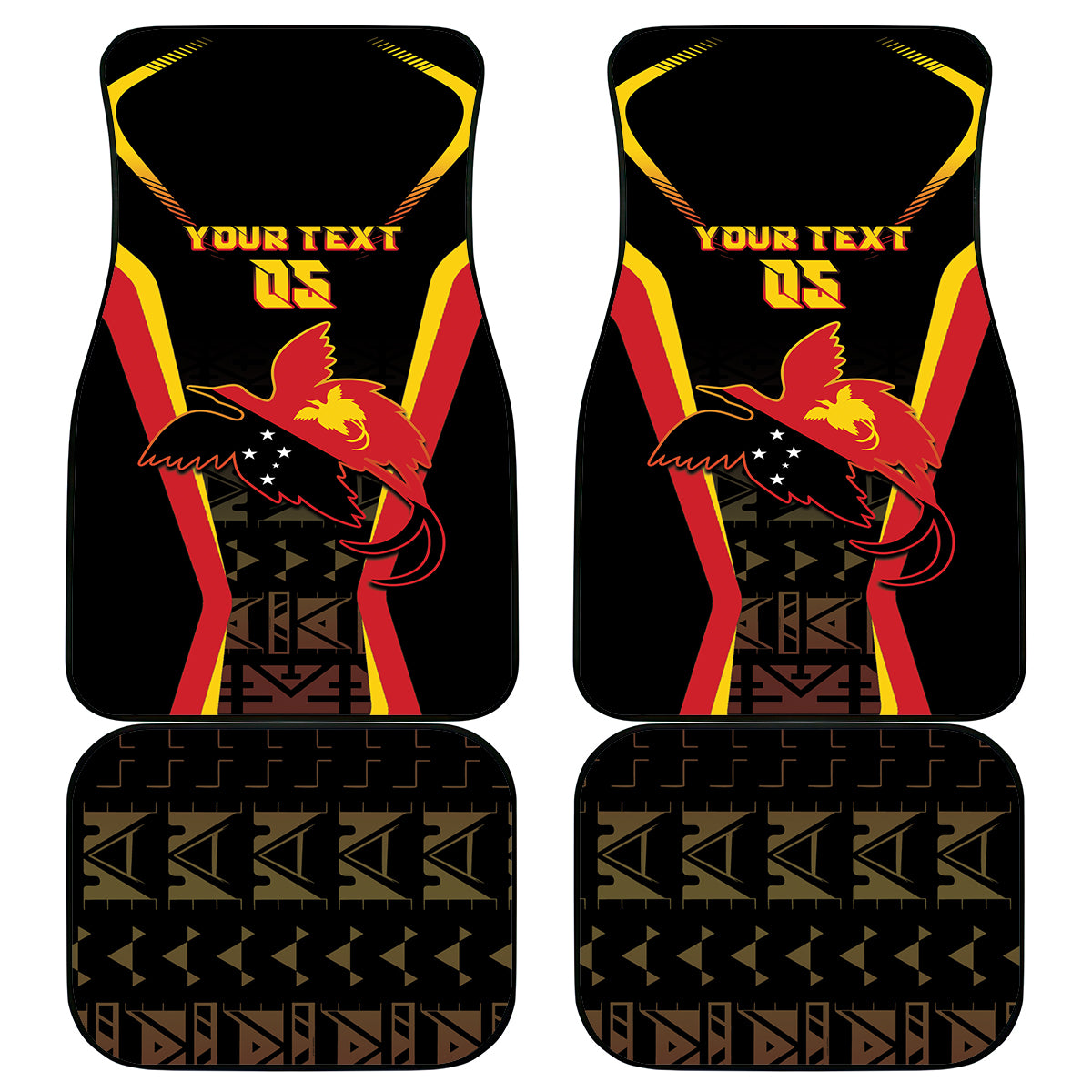Custom Papua New Guinea Cricket Car Mats 2024 World Cup LT05 - Polynesian Pride