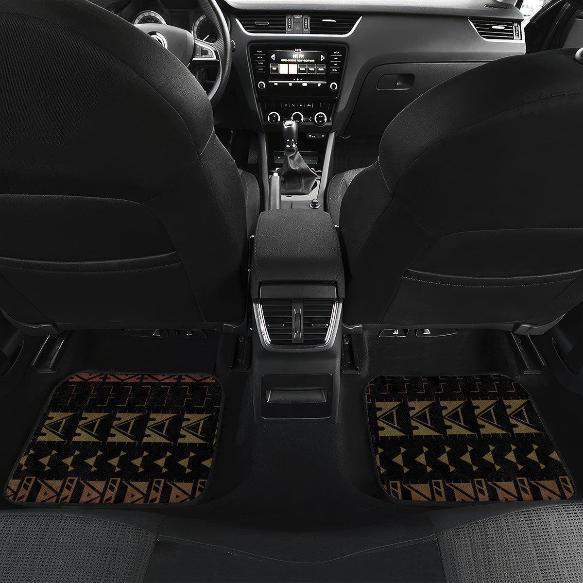 Custom Papua New Guinea Cricket Car Mats 2024 World Cup LT05 Set 2pcs - Back Black - Polynesian Pride