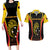 Custom Papua New Guinea Cricket Couples Matching Long Sleeve Bodycon Dress and Hawaiian Shirt 2024 World Cup