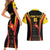 Custom Papua New Guinea Cricket Couples Matching Short Sleeve Bodycon Dress and Hawaiian Shirt 2024 World Cup