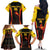 Custom Papua New Guinea Cricket Family Matching Off The Shoulder Long Sleeve Dress and Hawaiian Shirt 2024 World Cup