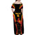 Custom Papua New Guinea Cricket Family Matching Off Shoulder Maxi Dress and Hawaiian Shirt 2024 World Cup