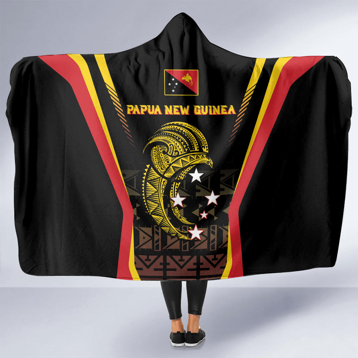 Papua New Guinea Cricket Hooded Blanket 2024 World Cup LT05 - Polynesian Pride