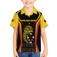 Custom Papua New Guinea Cricket Kid Hawaiian Shirt 2024 World Cup LT05 Kid Black - Polynesian Pride