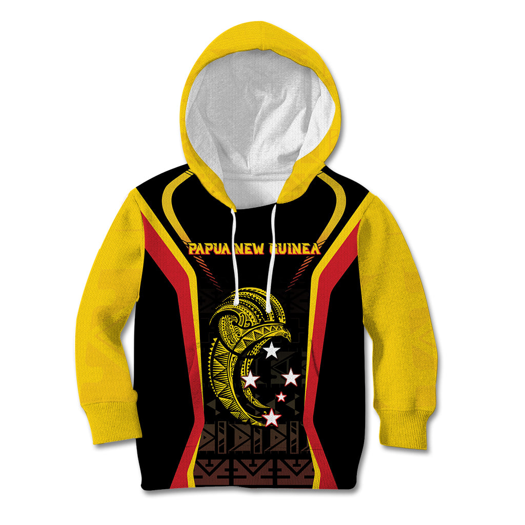Custom Papua New Guinea Cricket Kid Hoodie 2024 World Cup LT05 Hoodie Black - Polynesian Pride