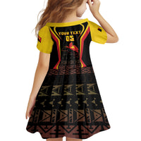 Custom Papua New Guinea Cricket Kid Short Sleeve Dress 2024 World Cup LT05 - Polynesian Pride
