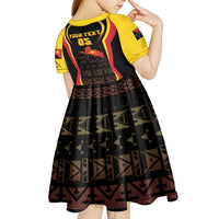 Custom Papua New Guinea Cricket Kid Short Sleeve Dress 2024 World Cup LT05 - Polynesian Pride
