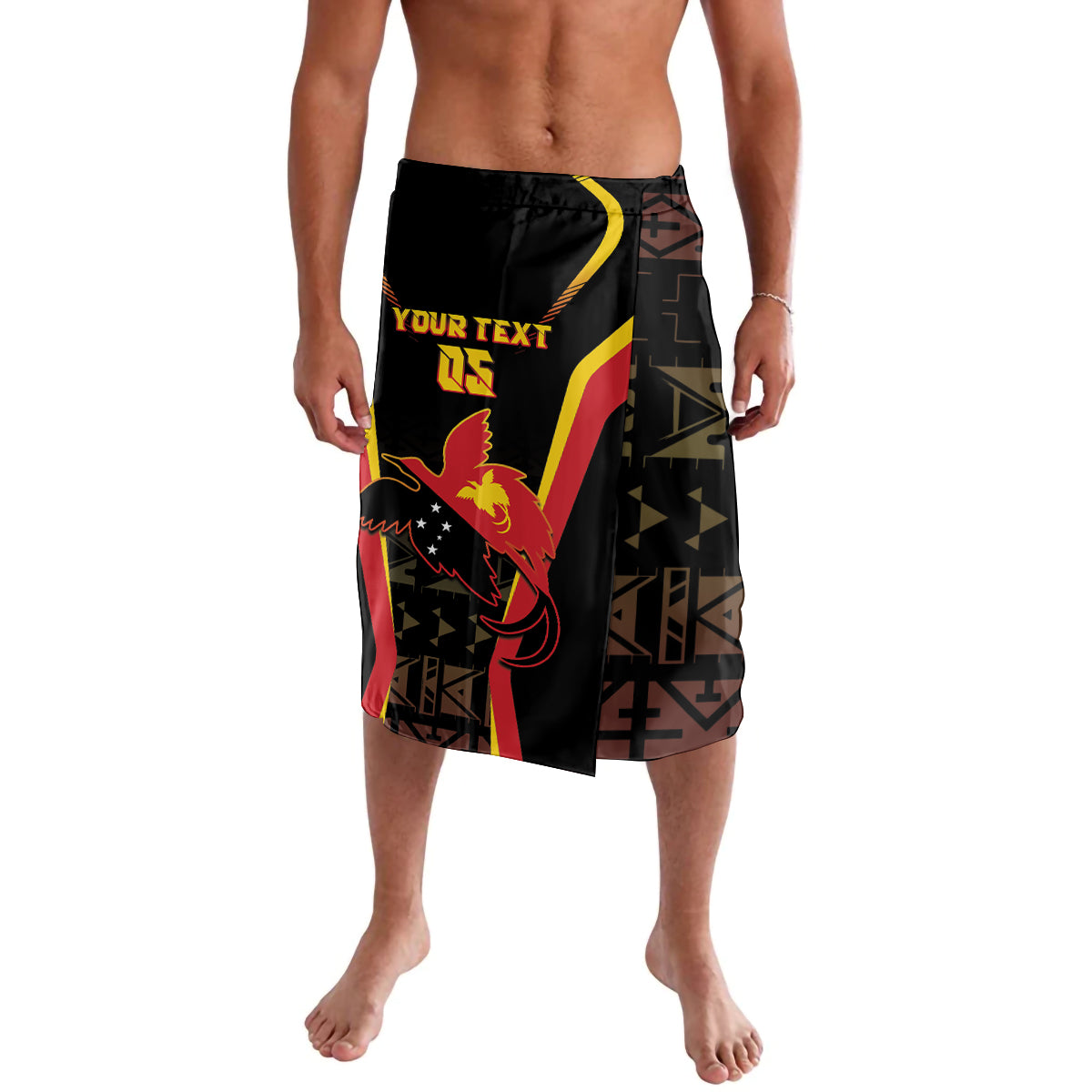 Custom Papua New Guinea Cricket Lavalava 2024 World Cup LT05 Black - Polynesian Pride