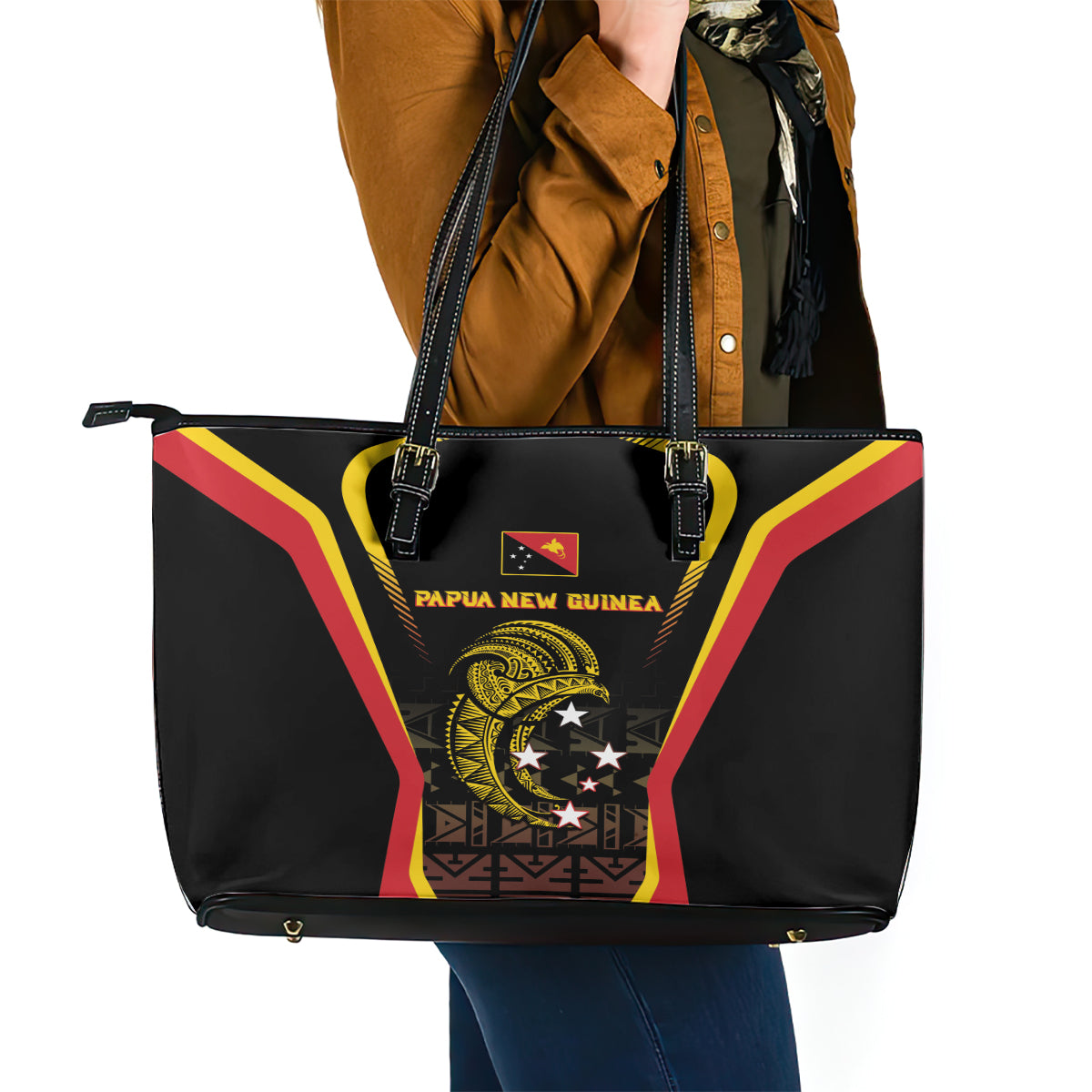 Papua New Guinea Cricket Leather Tote Bag 2024 World Cup LT05 - Polynesian Pride