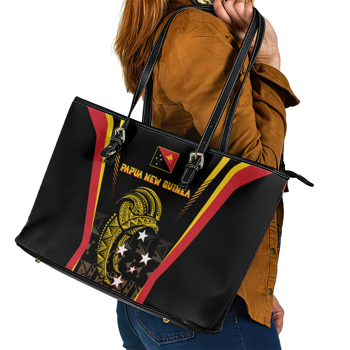 Papua New Guinea Cricket Leather Tote Bag 2024 World Cup LT05 - Polynesian Pride