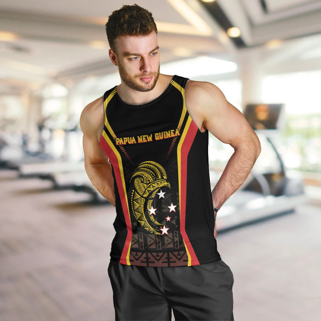 Custom Papua New Guinea Cricket Men Tank Top 2024 World Cup LT05 Black - Polynesian Pride
