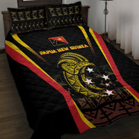 Papua New Guinea Cricket Quilt Bed Set 2024 World Cup LT05 Black - Polynesian Pride