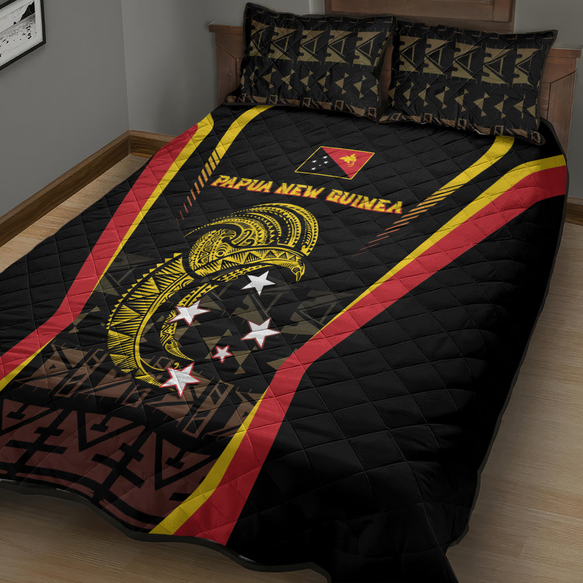 Papua New Guinea Cricket Quilt Bed Set 2024 World Cup LT05 - Polynesian Pride