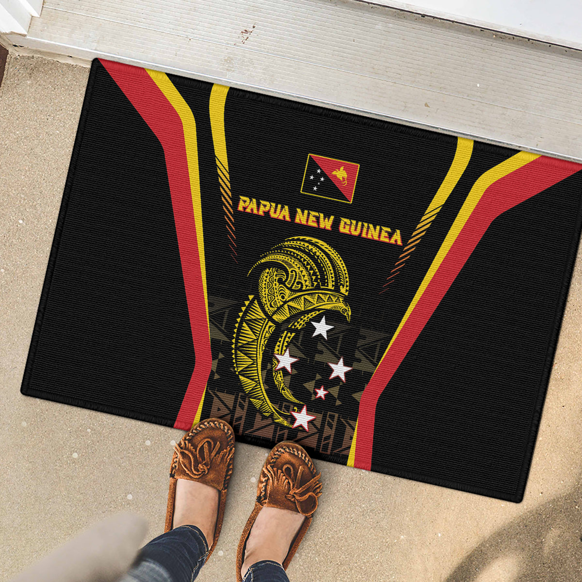Papua New Guinea Cricket Rubber Doormat 2024 World Cup LT05 - Polynesian Pride