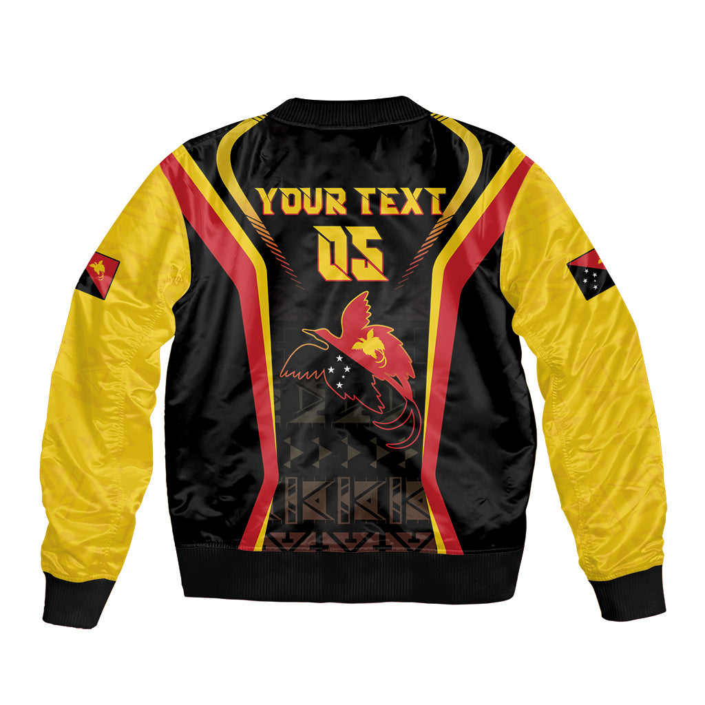 Custom Papua New Guinea Cricket Sleeve Zip Bomber Jacket 2024 World Cup LT05 - Polynesian Pride