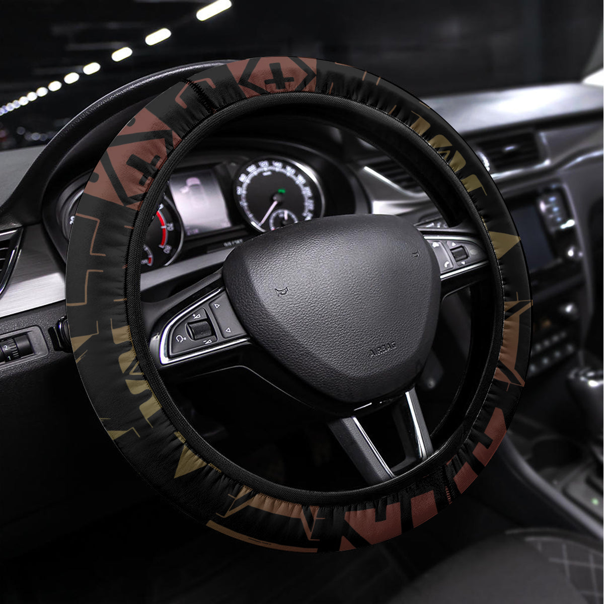 Papua New Guinea Cricket Steering Wheel Cover 2024 World Cup LT05 Universal Fit Black - Polynesian Pride