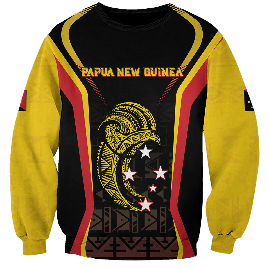 Custom Papua New Guinea Cricket Sweatshirt 2024 World Cup LT05 Unisex Black - Polynesian Pride