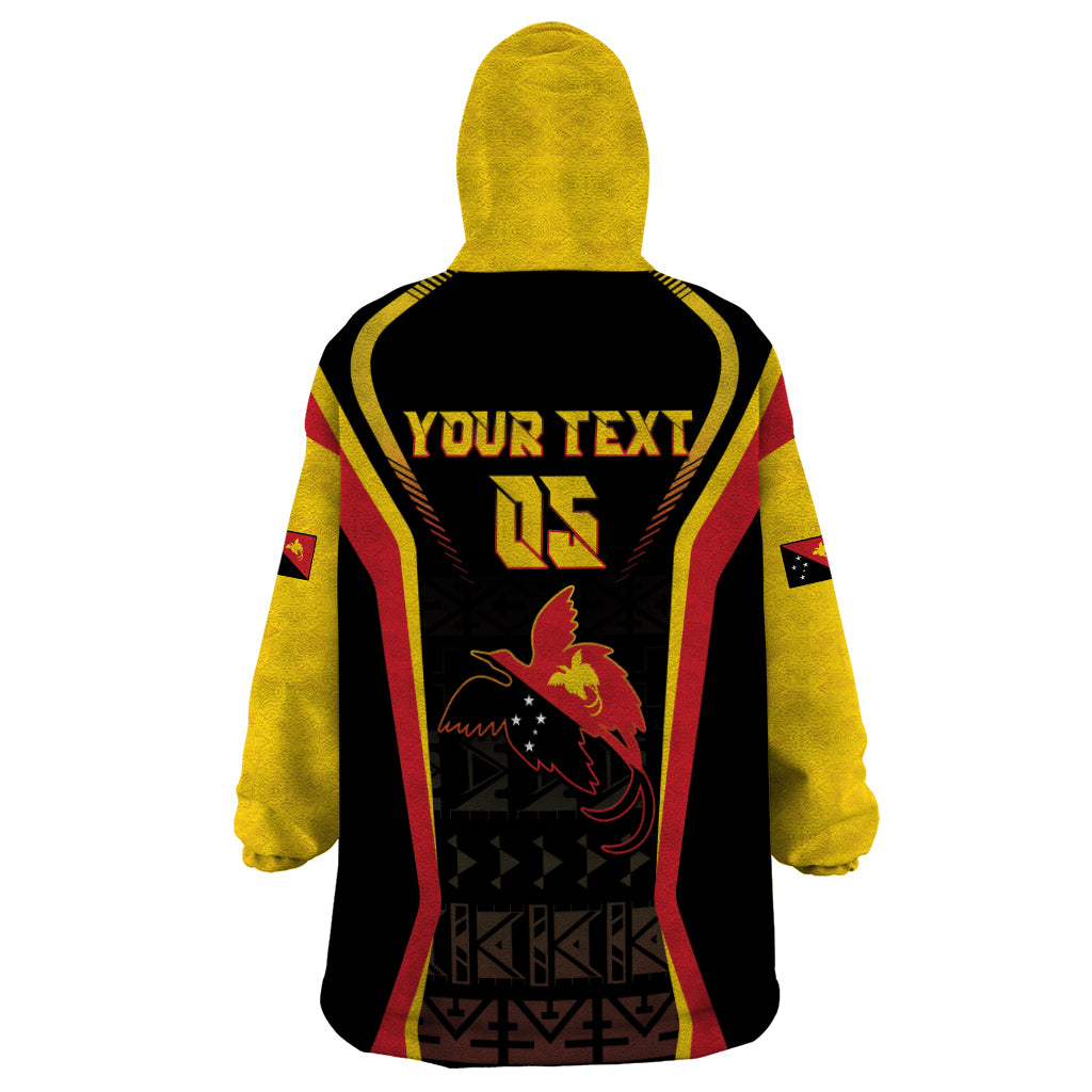 Custom Papua New Guinea Cricket Wearable Blanket Hoodie 2024 World Cup LT05 - Polynesian Pride