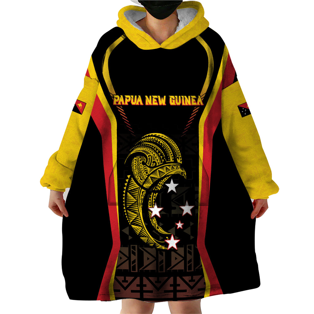 Custom Papua New Guinea Cricket Wearable Blanket Hoodie 2024 World Cup LT05 - Polynesian Pride